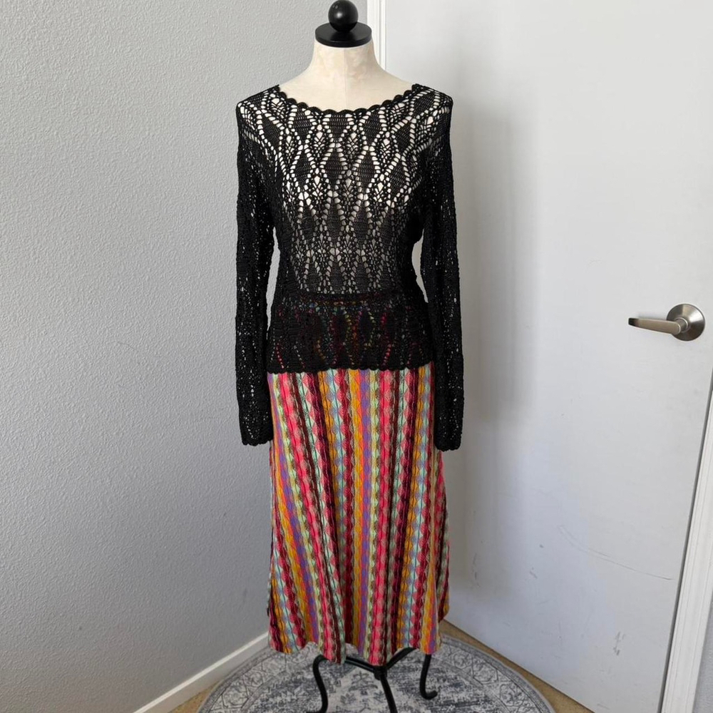 Anthropologie Aldo Martins Colorful Midi Skirt with elastic waistband - S